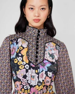 Femme Manoush Robe longue Carnaby mix print