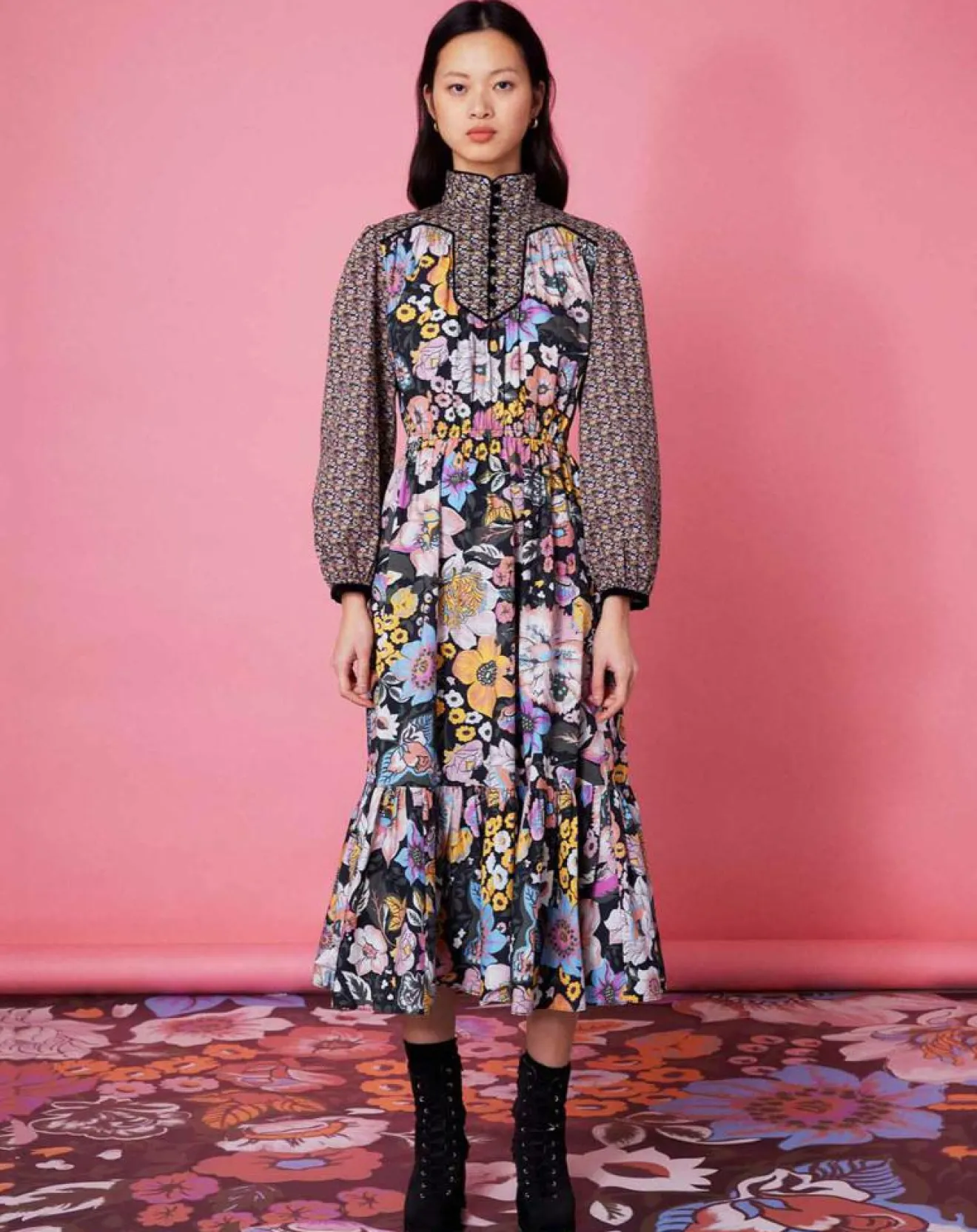 Femme Manoush Robe longue Carnaby mix print