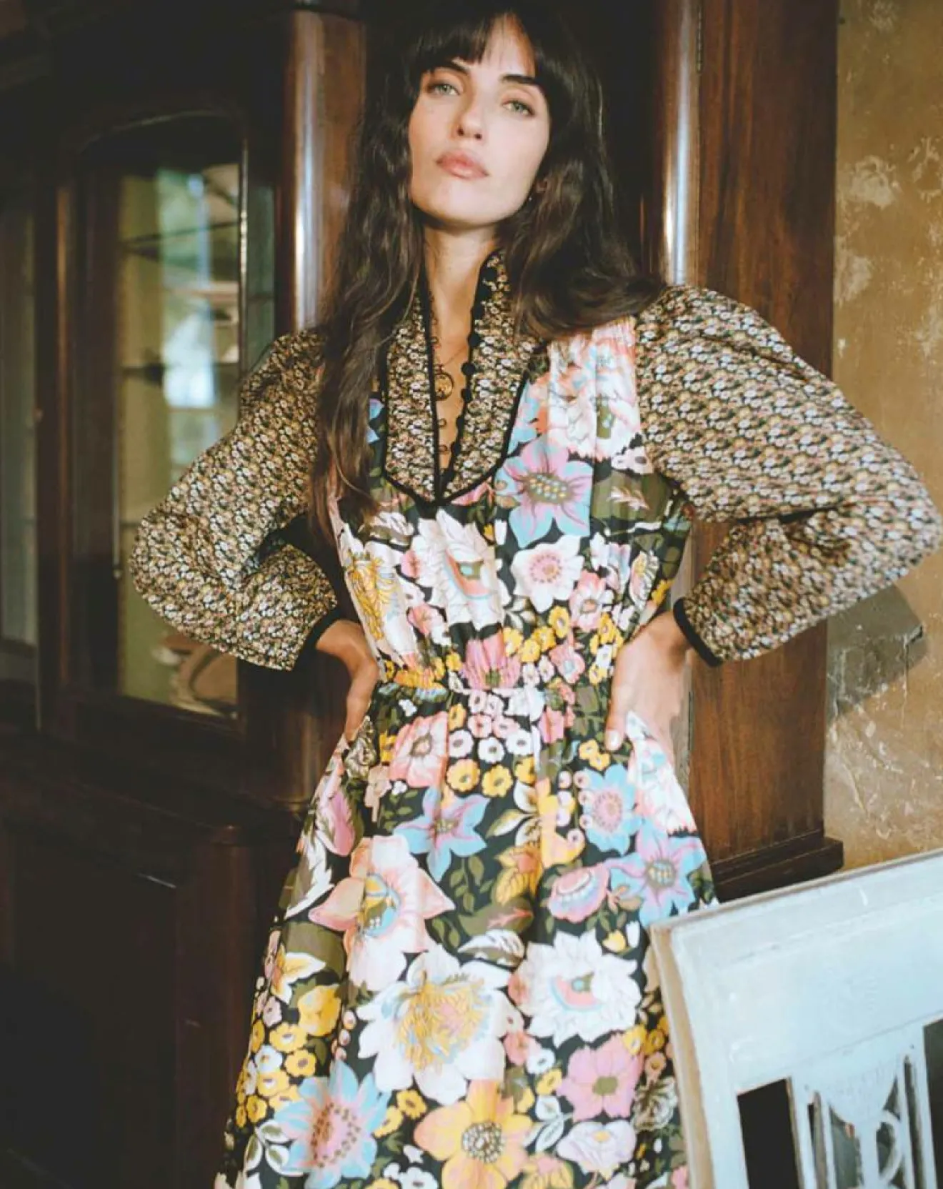 Femme Manoush Robe longue Carnaby mix print