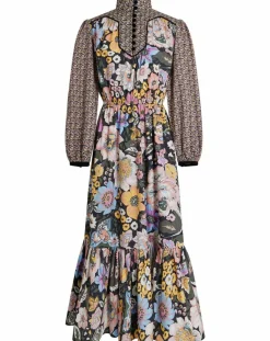 Femme Manoush Robe longue Carnaby mix print
