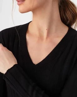 Femme Indies Robe Longue en Laine mélangée Rosemay noire