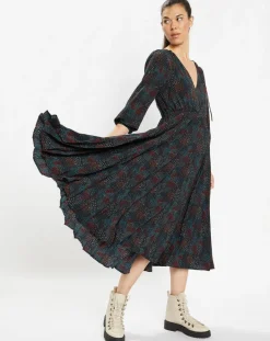 Outlet Galeries Lafayette Robe longue et plissée Gaia noire