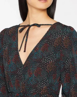 Outlet Galeries Lafayette Robe longue et plissée Gaia noire