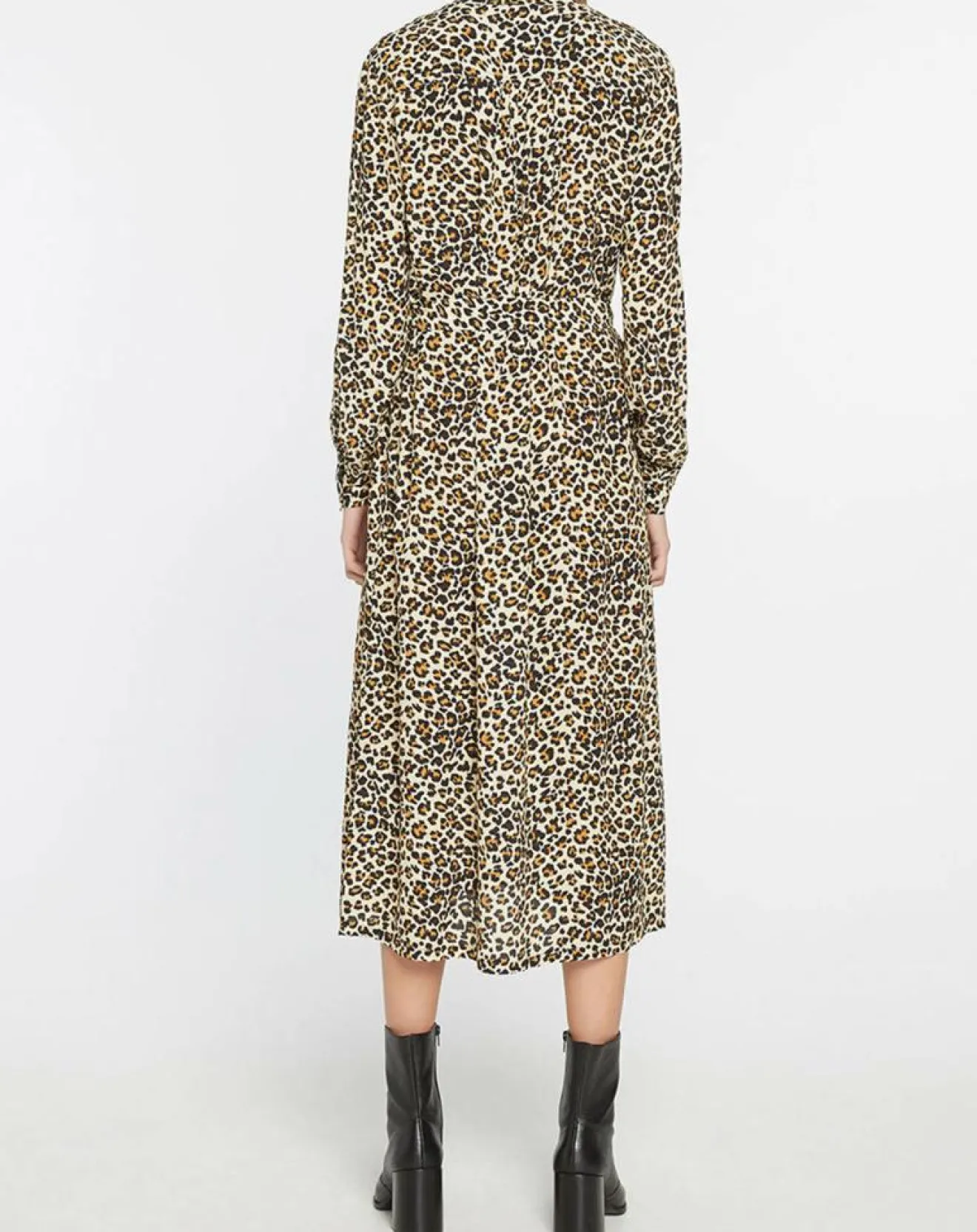 Discount Galeries Lafayette Robe longue Gamba léopard noire