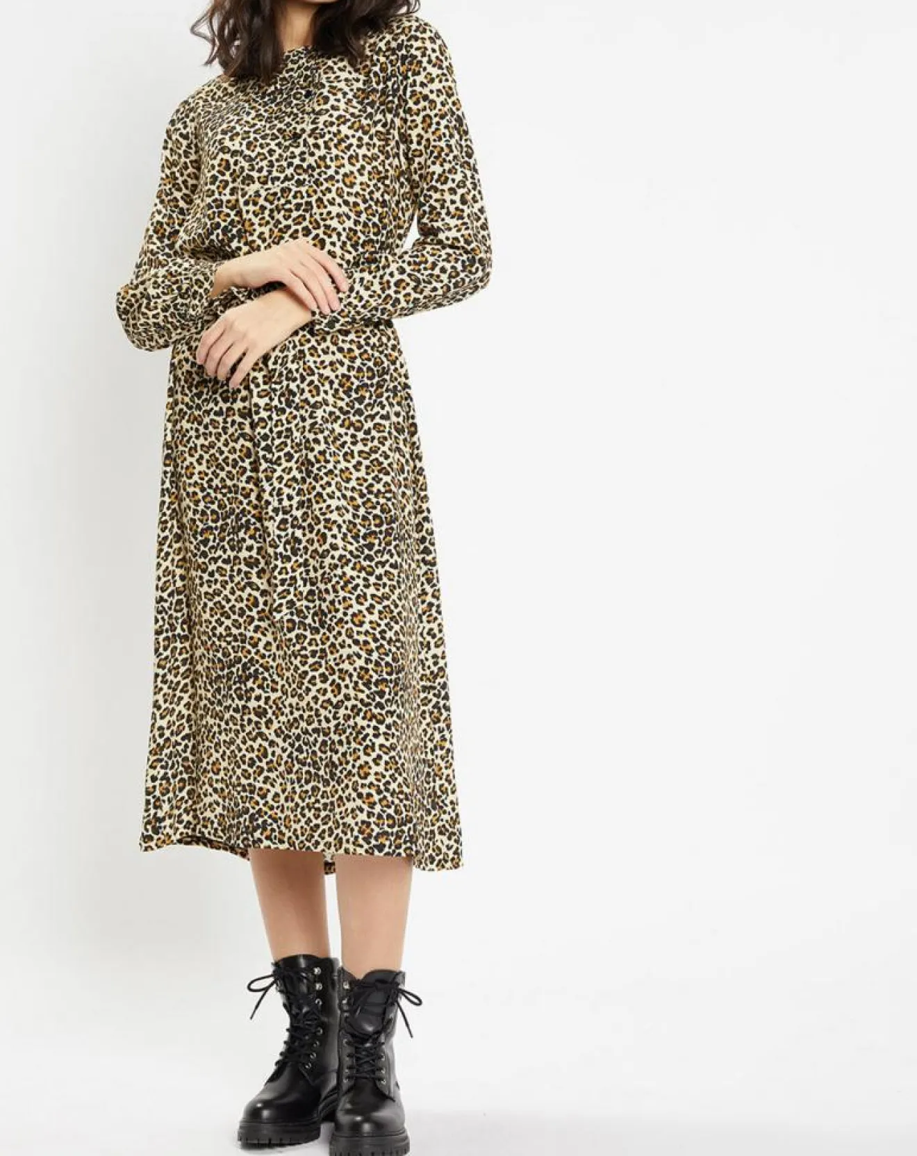 Discount Galeries Lafayette Robe longue Gamba léopard noire