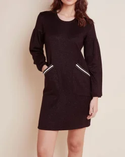 Femme Le Chat Robe Maille Love noire