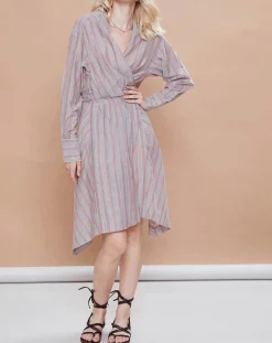 Hot Mare di Latte Robe Malorie Pastel rayée rouge/bleu