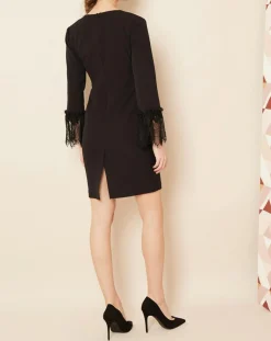 Femme Hotel Particulier Robe manches en dentelle noire