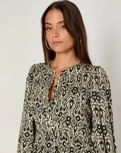 Femme See u Soon Robe Mariam imprimée noire