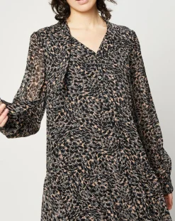 Best Esprit Robe maxi fluide imprimée noire