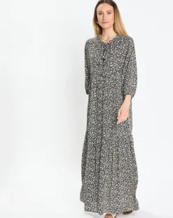 Best Marc O'Polo Robe maxi imprimée fleurs blanc/noir