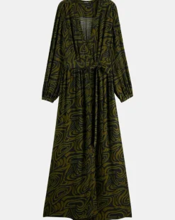 Scotch & Soda Robe Maxi Print Zèbre noir/vert