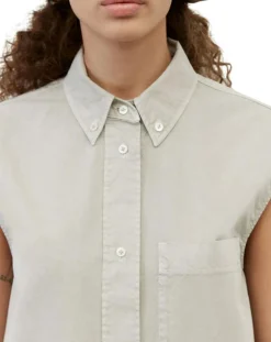 Femme Marc O'Polo Robe maxi sans manches Bouton gris clair