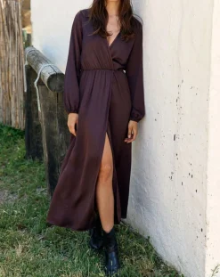 Femme Lauren Vidal Robe Mayfair raisin