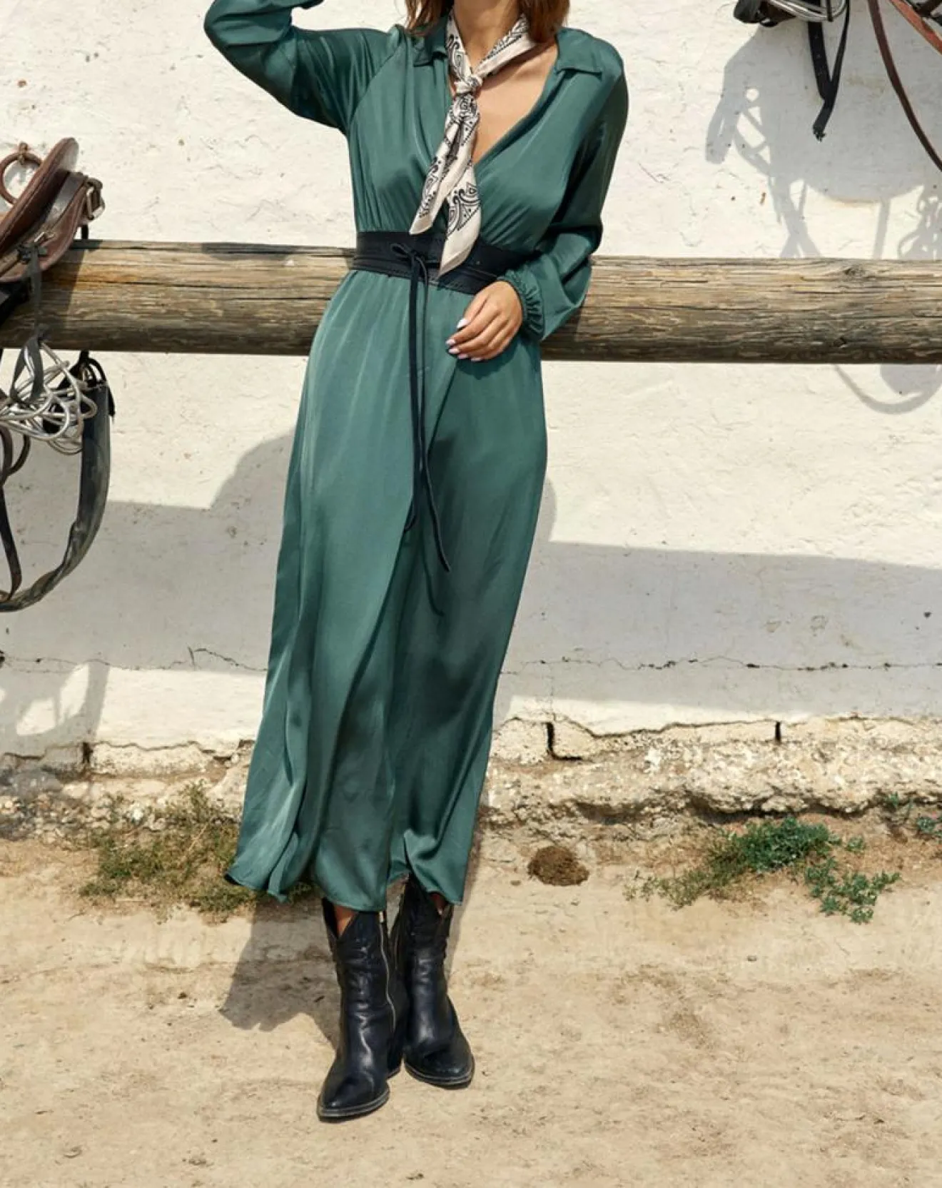 Femme Lauren Vidal Robe Mayfair verte