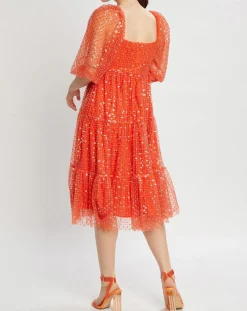 Femme Manoush Robe midi Baby Flower coquelicot