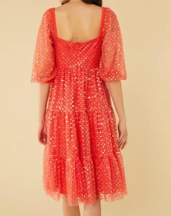 Femme Manoush Robe midi Baby Flower coquelicot