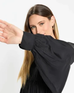 Discount Marc O'Polo Robe midi col V noir