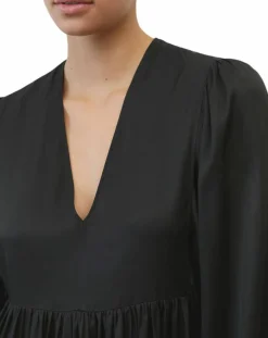 Discount Marc O'Polo Robe midi col V noir
