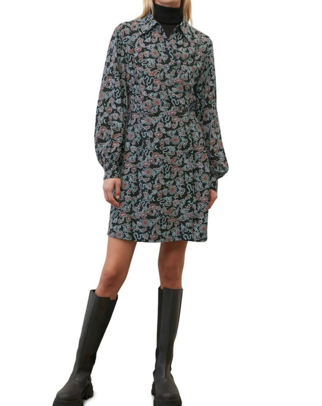 Femme Marc O'Polo Robe midi imprimée noir/multicolore