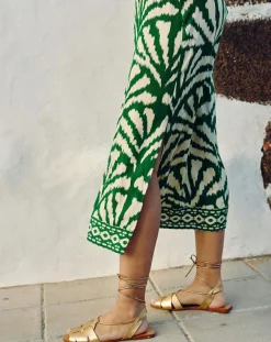 Outlet La Petite Etoile Robe Midi Royce éventail verte