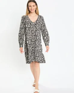 Best Marc O'Polo Robe mi-longue à fleurs noire