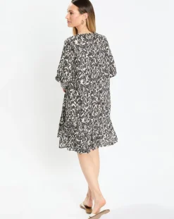 Best Marc O'Polo Robe mi-longue à fleurs noire