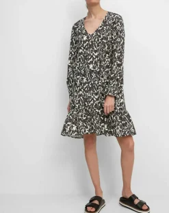 Best Marc O'Polo Robe mi-longue à fleurs noire