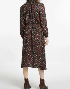 Femme Galeries Lafayette Robe mi-longue fluide Gautier imprimée noire