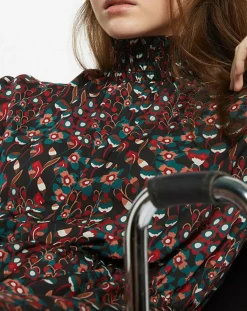 Femme Galeries Lafayette Robe mi-longue fluide Gautier imprimée noire