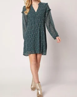 Femme An'ge Robe Odette imprimée vert sapin