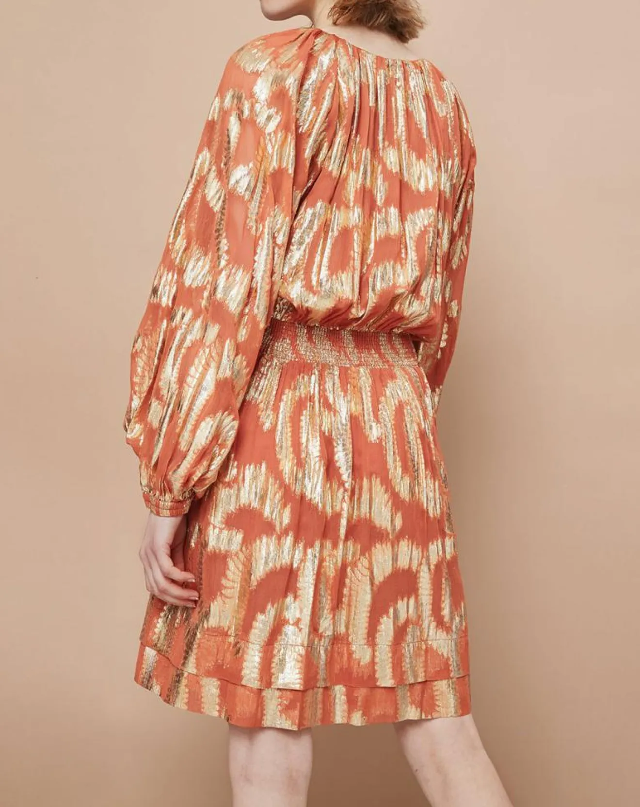 Sale Mare di Latte Robe Oleria courte patineuse imprimée orange