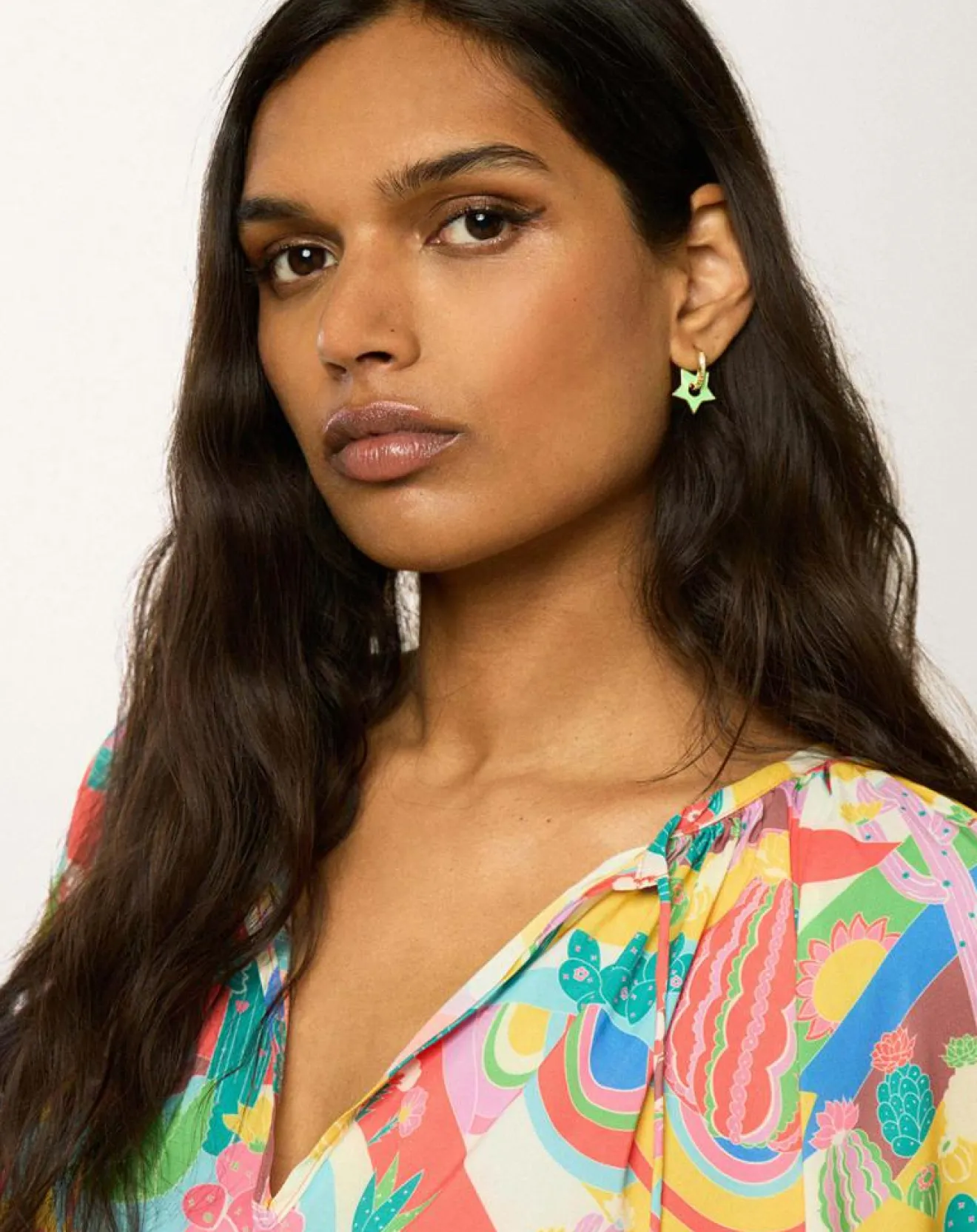 Femme Manoush Robe Palm Springs print