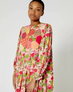 Sale Manoush Robe Patchwork rose