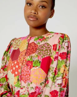 Sale Manoush Robe Patchwork rose