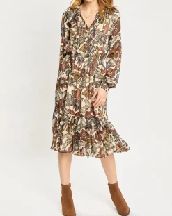 Femme Scotch & Soda Robe print fleurs maison écru/multicolore