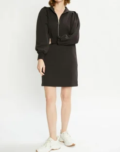 Femme Scotch & Soda Robe Pull en Coton Bio mélangé zippée anthracite