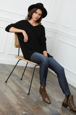 Online Fleur de cachemire Robe Pull Laurence Noire