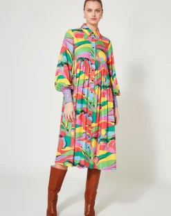 New Manoush Robe Purple Country multicolore