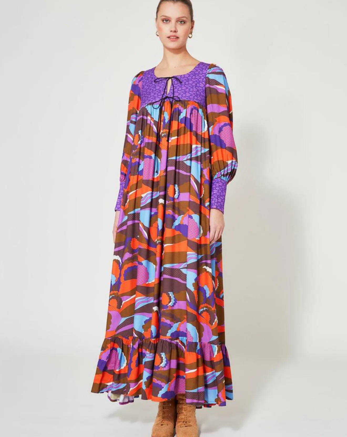 Best Manoush Robe Purple Country print lila