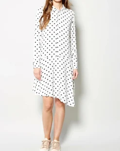 Sale Karl Marc John Robe Raipur asymétrique à pois blanche