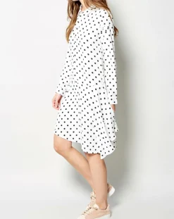 Sale Karl Marc John Robe Raipur asymétrique à pois blanche