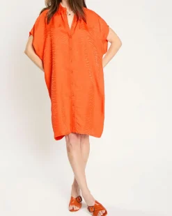 Femme Zapa Robe Ratela motifs ton sur ton orange