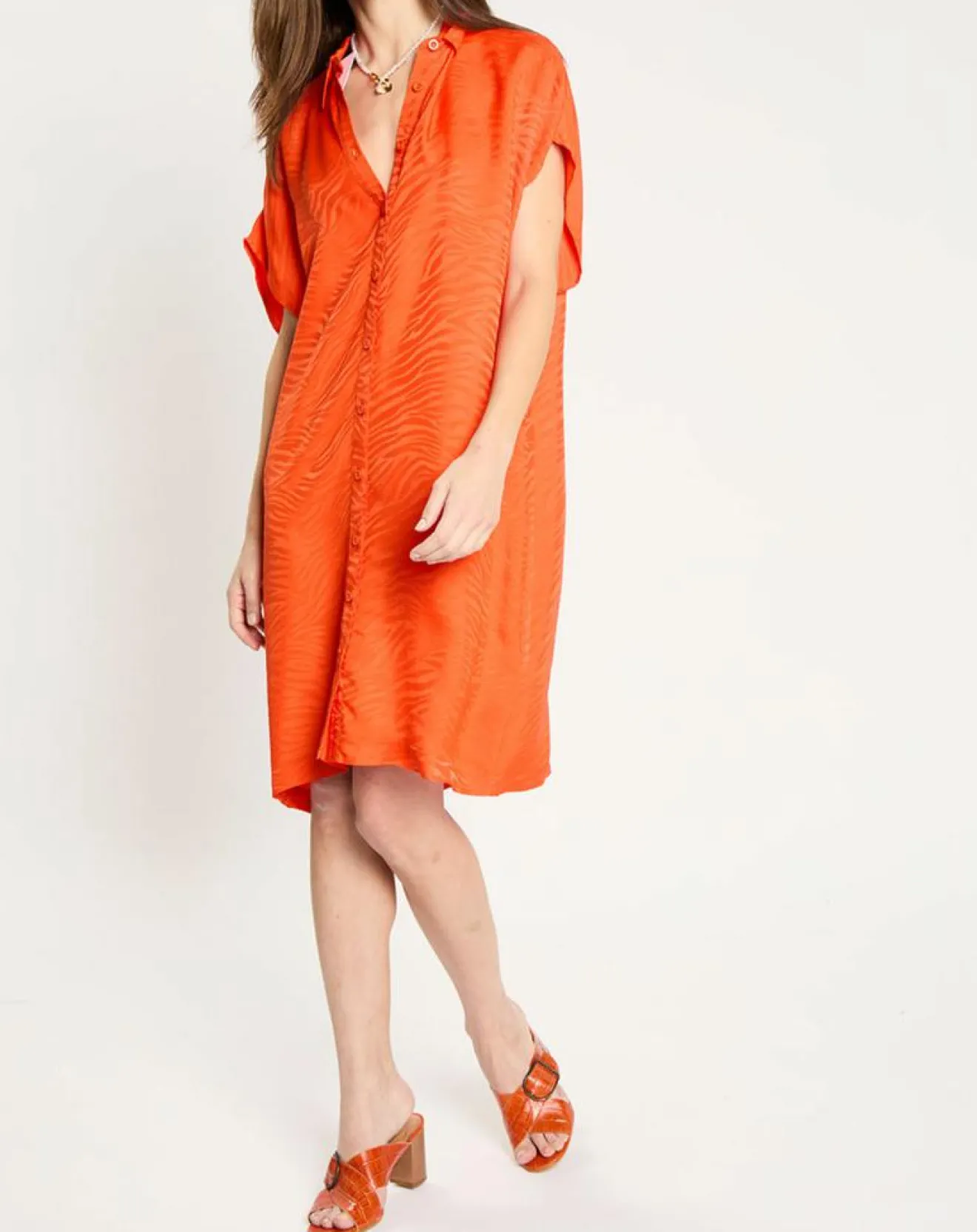 Femme Zapa Robe Ratela motifs ton sur ton orange