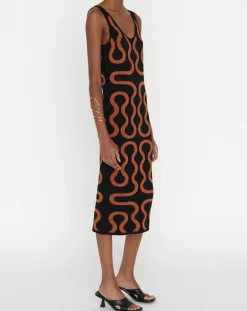 Sale Zapa Robe Ridley imprimée noir/marron