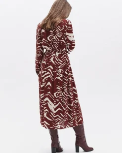 Best Caroll Robe Rlilie imprimée bordeaux