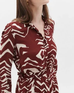 Best Caroll Robe Rlilie imprimée bordeaux