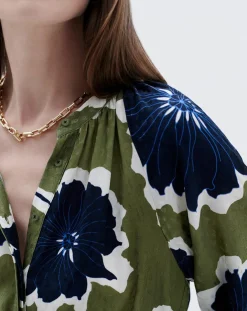 Femme Caroll Robe Rmolly à fleurs fougère