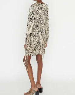 Clearance Zapa Robe Robert imprimée zèbre noir/beige
