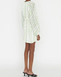 Sale Zapa Robe Rokhya imprimée vert päle